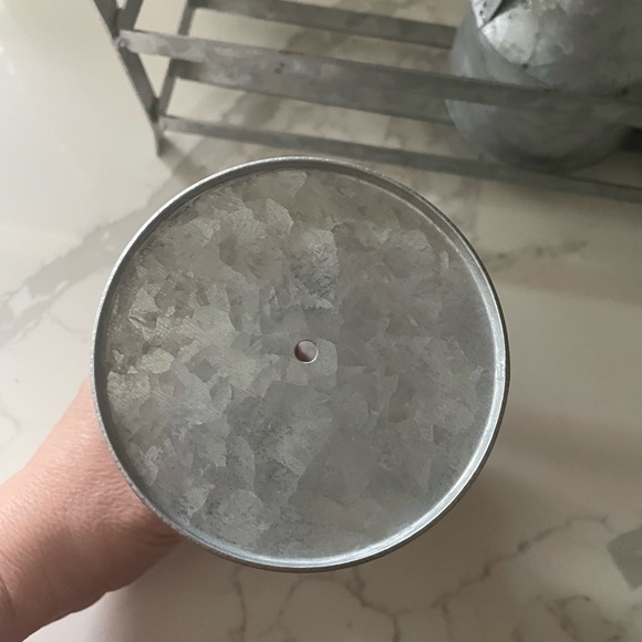 Galvanized Metal Milk Can Trio with Stand - Picture 5 of 13